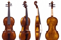 Voilin; Finish; Shape; Front; Back; Side; 3/4 View, Multiple Views, White Background, Isolated, Instrument, Musical Instrument, String Instrument