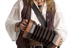 Pirate with a Parott and Concertina on White... He sings wonderful sea shanties.